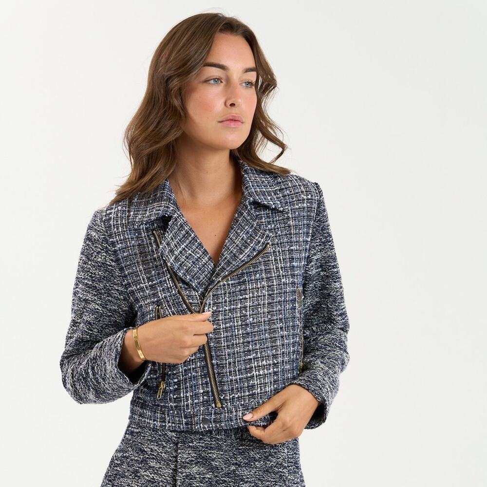 Sundays Bliss Jacket Crop Moto Blazer Medium
